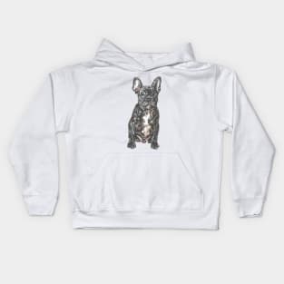 French Bulldog - pen and watercolour Kids Hoodie